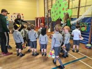 Children enjoying activities at Inchmarlo primary school.