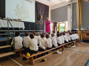 Children's classroom presentation at Inchmarlo School, showcasing engaging educational activities.