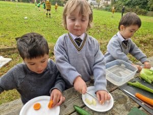 Children enjoying outdoor play at Inchmarlo Children's Garden.