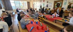 Children enjoying arts and crafts in Inchmarlo School classroom.