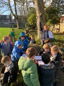 Students participating in outdoor learning activities at Inchmarlo.