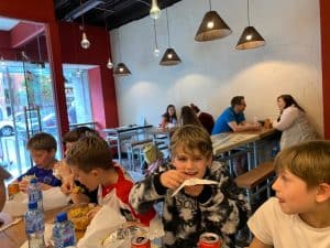 Modern cafe with kids-friendly environment at Inchmarlo Estate, offering great food and relaxing ambiance.