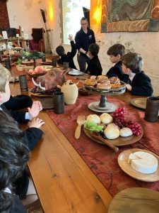 Children enjoying festive food at Inchmarlo.