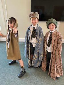 Children dressed as kings and queens for a school play at Inchmarlo.