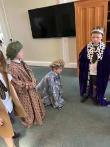 Children's historical dress-up at Inchmarlo estate.