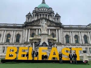 Historic architecture at Inchmarlo in Aberdeenshire, Scotland, showcasing elegant design.