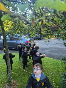 Children exploring nature at Inchmarlo estate in Scotland.
