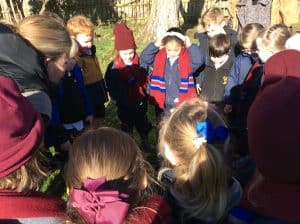 Group of children engaging in outdoor learning at Inchmarlo School.