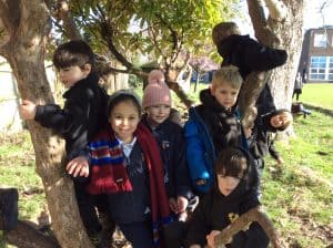 Children enjoying outdoor activities at Inchmarlo estate.