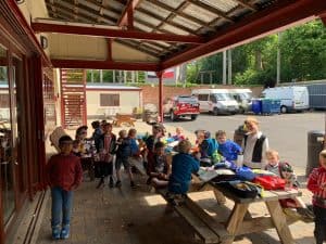Outdoor children’s activity area at Inchmarlo estate, perfect for family fun and learning.