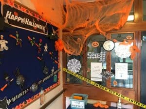 Festive Halloween Decor at Inchmarlo Retirement Living Community.