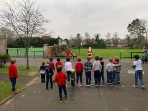 School children outdoor activities in playground at Inchmarlo estate.