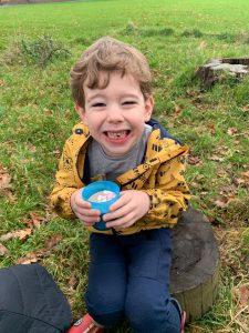 Happy boy in Inchmarlo outdoor area.