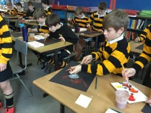 Children engaging in arts and crafts activities at Inchmarlo School.