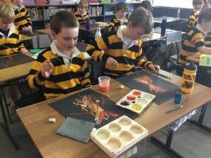 Children engaging in creative art activities at Inchmarlo.