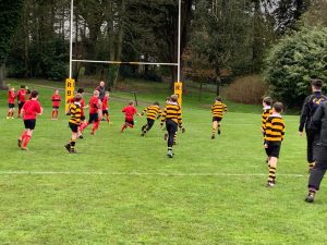 Children playing rugby in a lush green field at Inchmarlo.