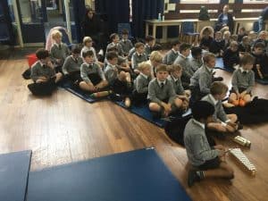 Children engaging in musical activities at Inchmarlo.