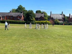 Cricket practice at Inchmarlo, scenic view of the historic grounds and outdoor sports facilities in Scotland.
